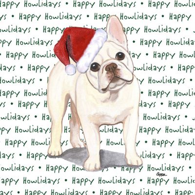 French Bulldog Dog Coasters Christmas Themed Fawn