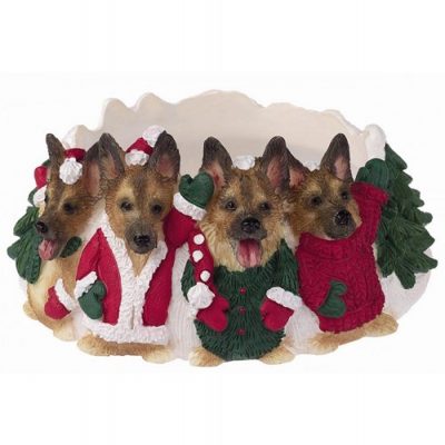 German Shepherd Holiday Candle Topper Ring