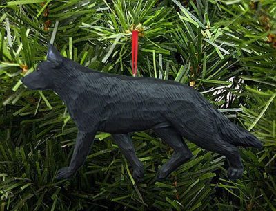 German Shepherd Ornament Black
