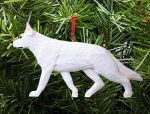 German Shepherd Ornament White