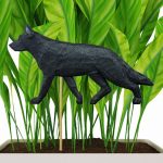 Black German Shepherd Figure Attached to Stake to be Placed in Ground or Garden