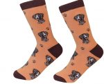 German Short Hair Pointer Face Pattern Socks