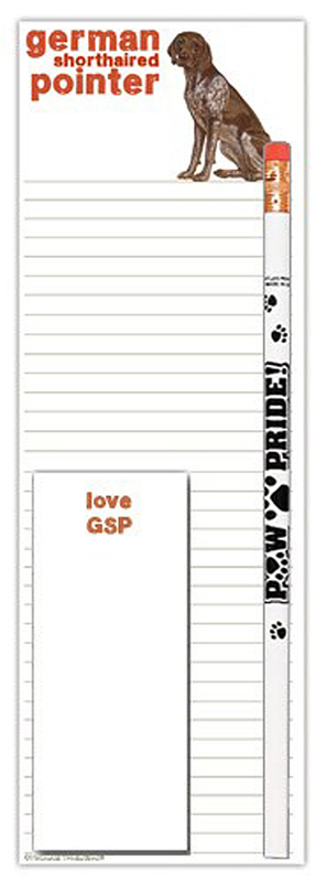 German Shorthair Pointer Dog Notepads To Do List Pad Pencil Gift Set