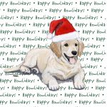 Golden Retriever Dog Coasters Christmas Themed Puppy