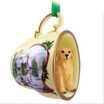 Golden Retriever Dog Christmas Holiday Teacup Ornament Figurine