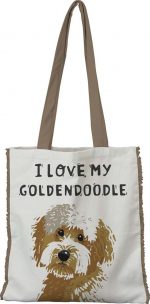 Goldendoodle Wood Welcome Outdoor Sign Cream 