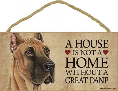 Great Dane Wood Dog Sign Wall Plaque Photo Display 5 x 10 + Bonus Coaster