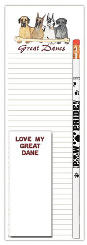 Great Dane Dog Notepads To Do List Pad Pencil Gift Set