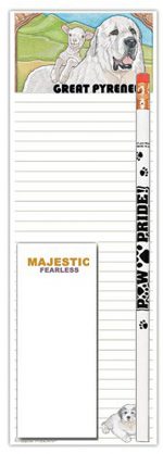 Great Pyrenees Dog Notepads To Do List Pad Pencil Gift Set