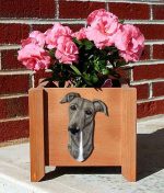 Greyhound Planter Flower Pot Blue