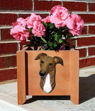 Greyhound Planter Flower Pot Brindle