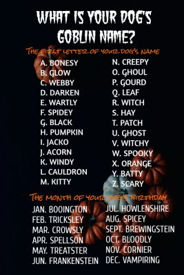 Halloween Dog Goblin Names