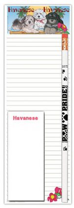 Havanese Dog Notepads To Do List Pad Pencil Gift Set