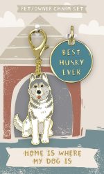 Husky Collar Charm and Keychain Set