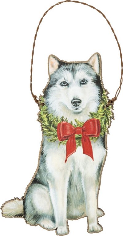 Husky Bow Ornament