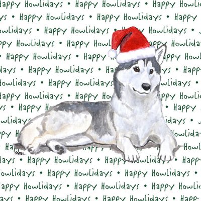Husky Dog Coasters Christmas Themed