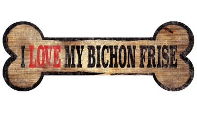 Bichon Frise Sign - I Love My Bone 3x10