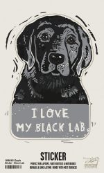 Black Lab Shaped Sticker By Kathy