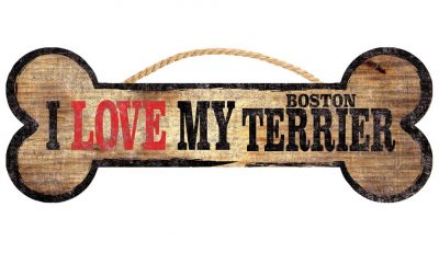 Boston Terrier Bone Sign