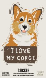 Corgi Shaped Sticker By Kathy Pembroke