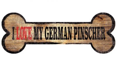 German Pinscher Sign - I Love My Bone 3x10