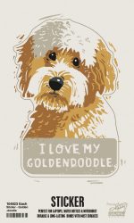 Goldendoodle Shaped Sticker By Kathy