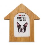 Boston Terrier Wooden Dog House Magnet 3.5 X 3 In. Self Standing