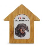 Dachshund Wooden Dog House Magnet 3.5 X 3 In. Self Standing