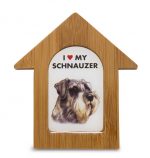 Schnauzer Wooden Dog House Magnet 3.5 X 3 In. Self Standing
