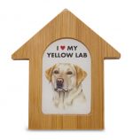 Yellow Lab Wooden Dog House Magnet 3.5 X 3 In. Self Standing