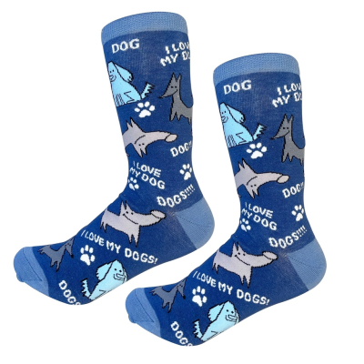 I Love My Mutt Face Pattern Socks