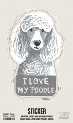 Poodle Shaped Sticker By Kathy