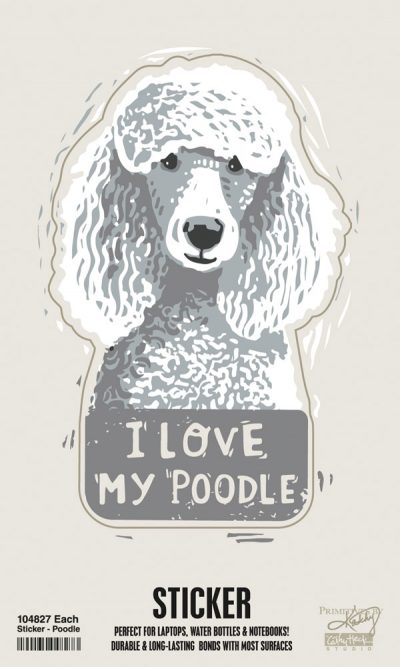 Poodle Shaped Sticker By Kathy