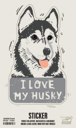 Husky Dog Shaped Sticker