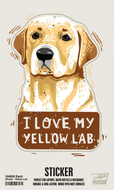 Yellow Lab Shaped Sticker By Kathy