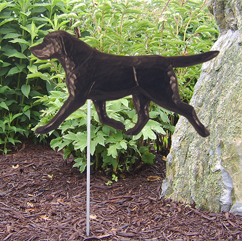 Black Labrador Retriever Outdoor Garden Dog Sign Hand Painted Figure - Black Labrador Statues Garden