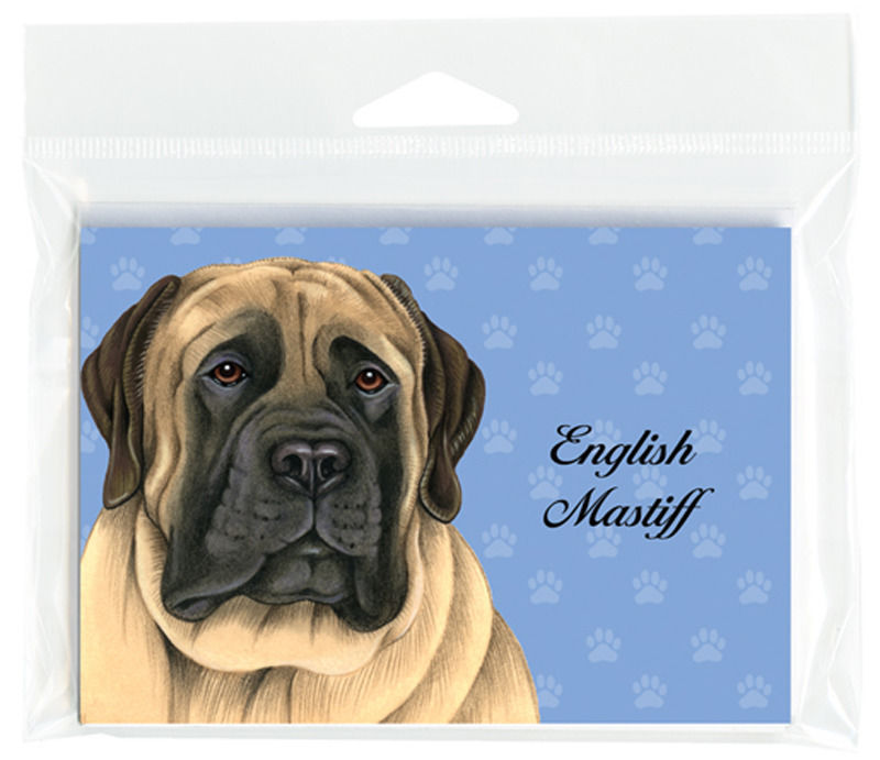 English Mastiff Dog Note Cards Set of 8 with Envelopes