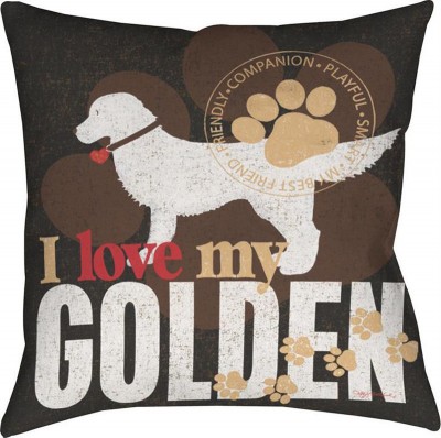 pottery barn golden retriever pillow