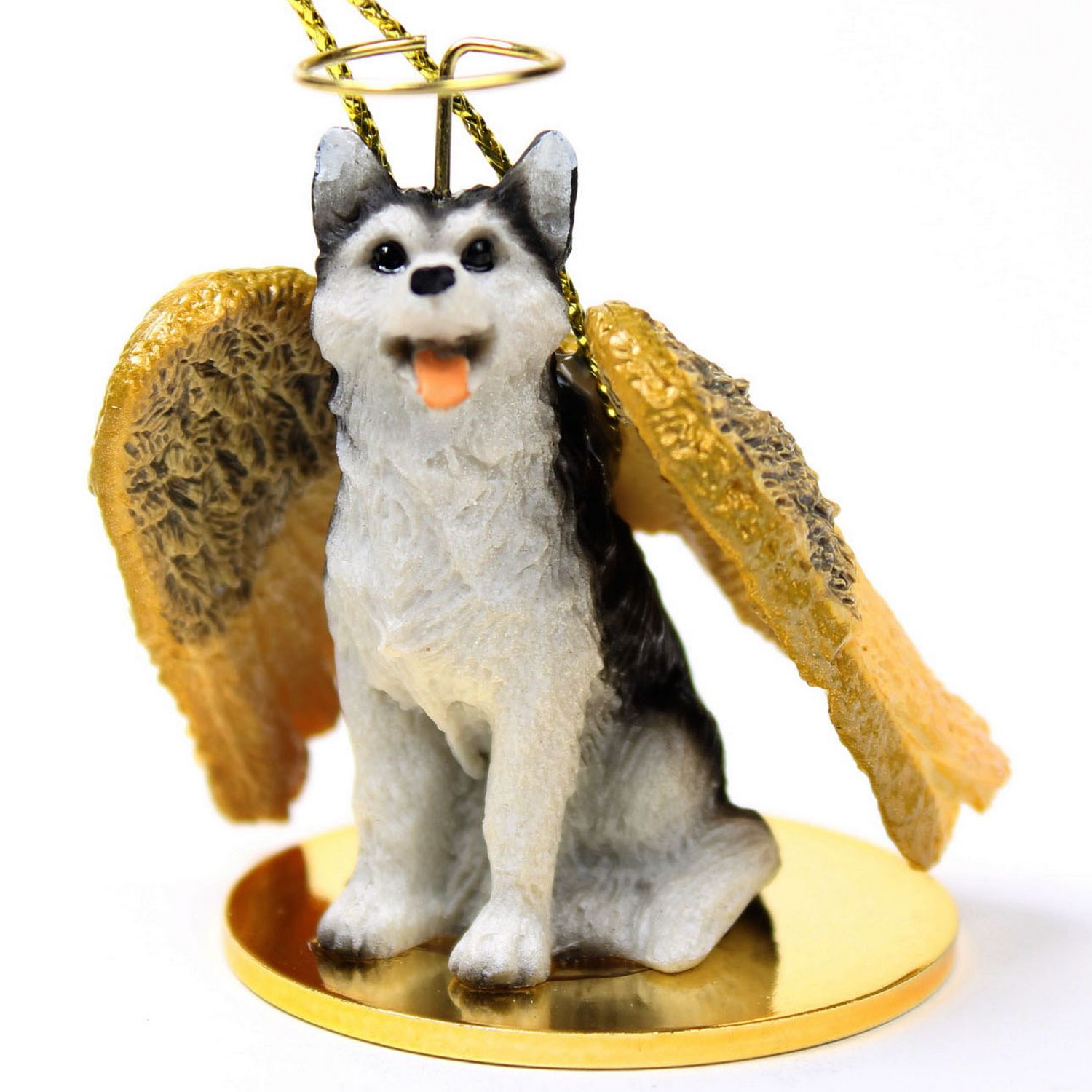 Japanese Chin Ornament Angel Figurine Hand Painted Brown/White