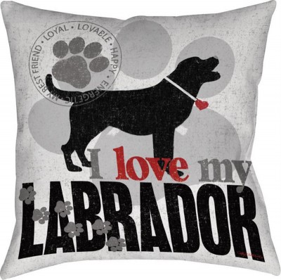 black labrador christmas pillow