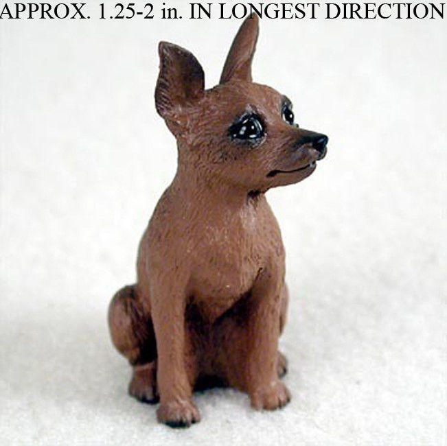 MIN PIN MINIATURE PINSCHER DOG Figurine Statue Hand Painted Resin Gift black tan 