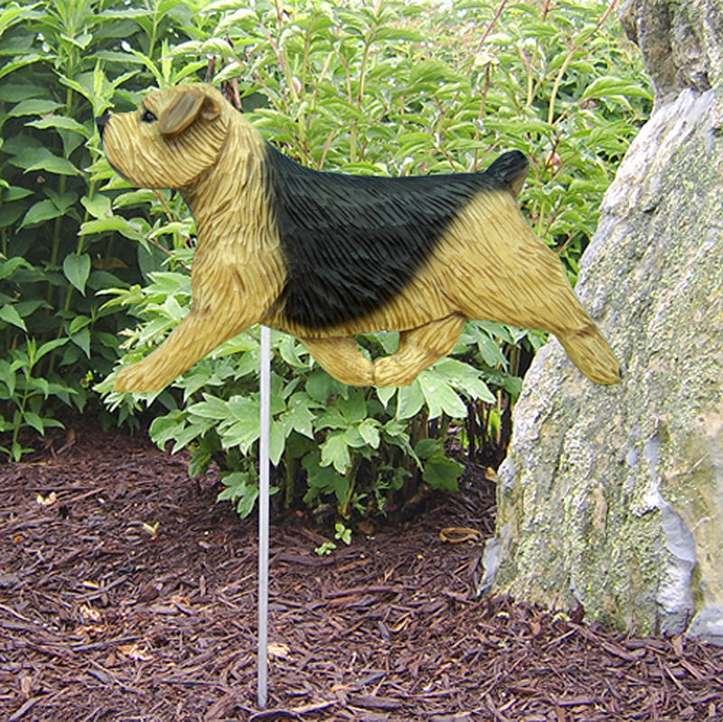 Norfolk Terrier Outdoor Garden Dog Sign Hand Painted Figure Black Tan