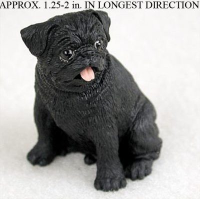 Pug Head Plaque Figurine Black