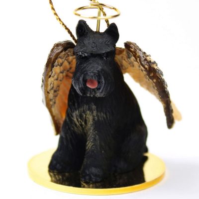Schnauzer-Statue-Dog-Figurine-Angel-Black