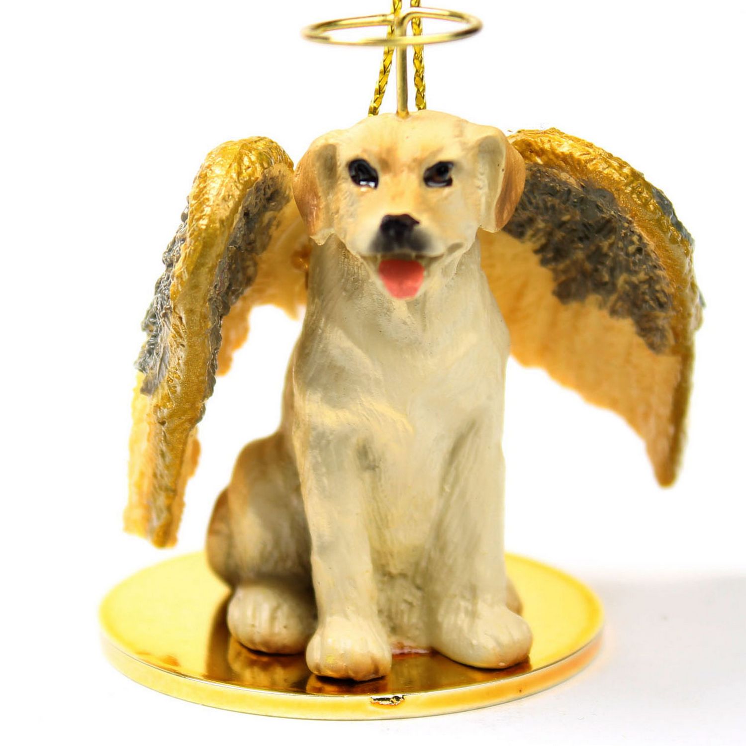 Yellow Lab Dog Figurine Ornament Angel Statue Hand Painted