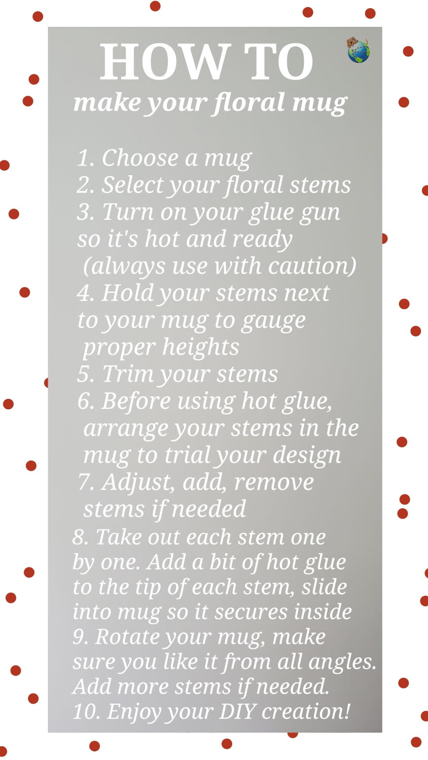 Instructions to Make Floral Mug