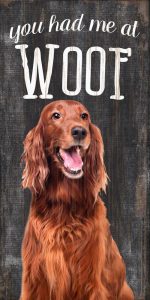 Irish Setter Sign - You Had me at WOOF 5x10