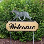 Irish Wolfhound Outdoor Welcome Garden Sign Gray in Color