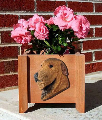 Irish Wolfhound Planter Flower Pot Red