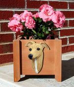 Italian Greyhound Planter Flower Pot Fawn